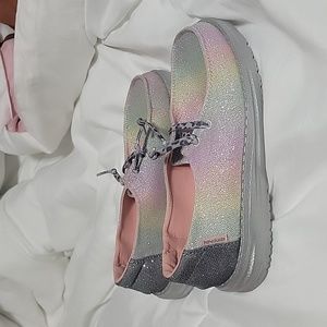 Euc girls hey dudes rainbow glitter